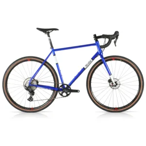 Merlin All-Road Steel GRX Gravel Bike - Metallic Blue / White / Blue / 56cm / (Chipped Forks)